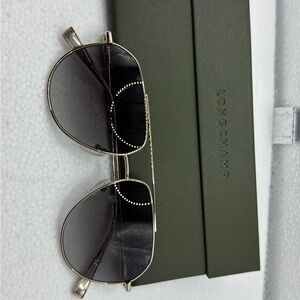Longchamp Black and Silver Sunglasses